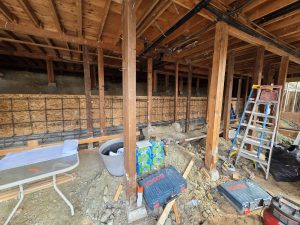 Retaining Wall Foundation Framing Under Construction