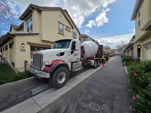 Concrete Truck Arriving for Pouring at Golden Vista Dr