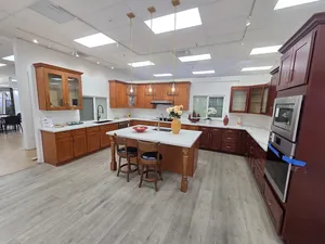 Spacious Kitchen Featuring Natural Wood Finishes