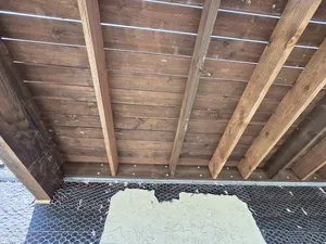 Underdeck construction showing joist details