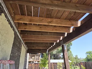 Deck framing installation progress