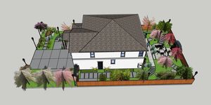 Front Yard Landscaping – A clean, inviting front yard with flower beds and carefully placed shrubs.