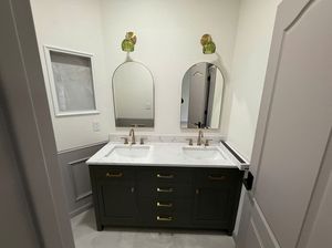 Shower Area with Gold Fixtures