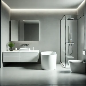 Clean and modern minimalist bathroom design