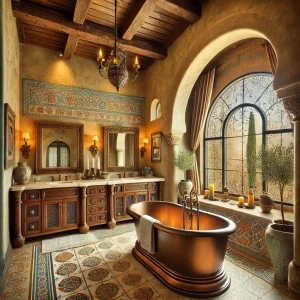 Luxurious Mediterranean-style bathroom design