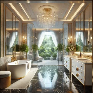 Luxurious bathroom design illustration