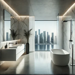 Luxurious minimalist bathroom design