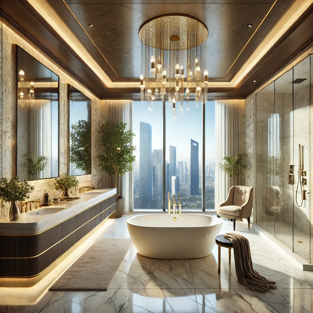 Grand and luxurious modern bathroom design