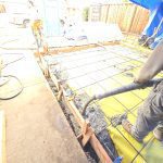 Close-Up of Concrete Placement and Rebar Grid
