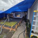 Finishing Concrete Pour Near the Front Entrance