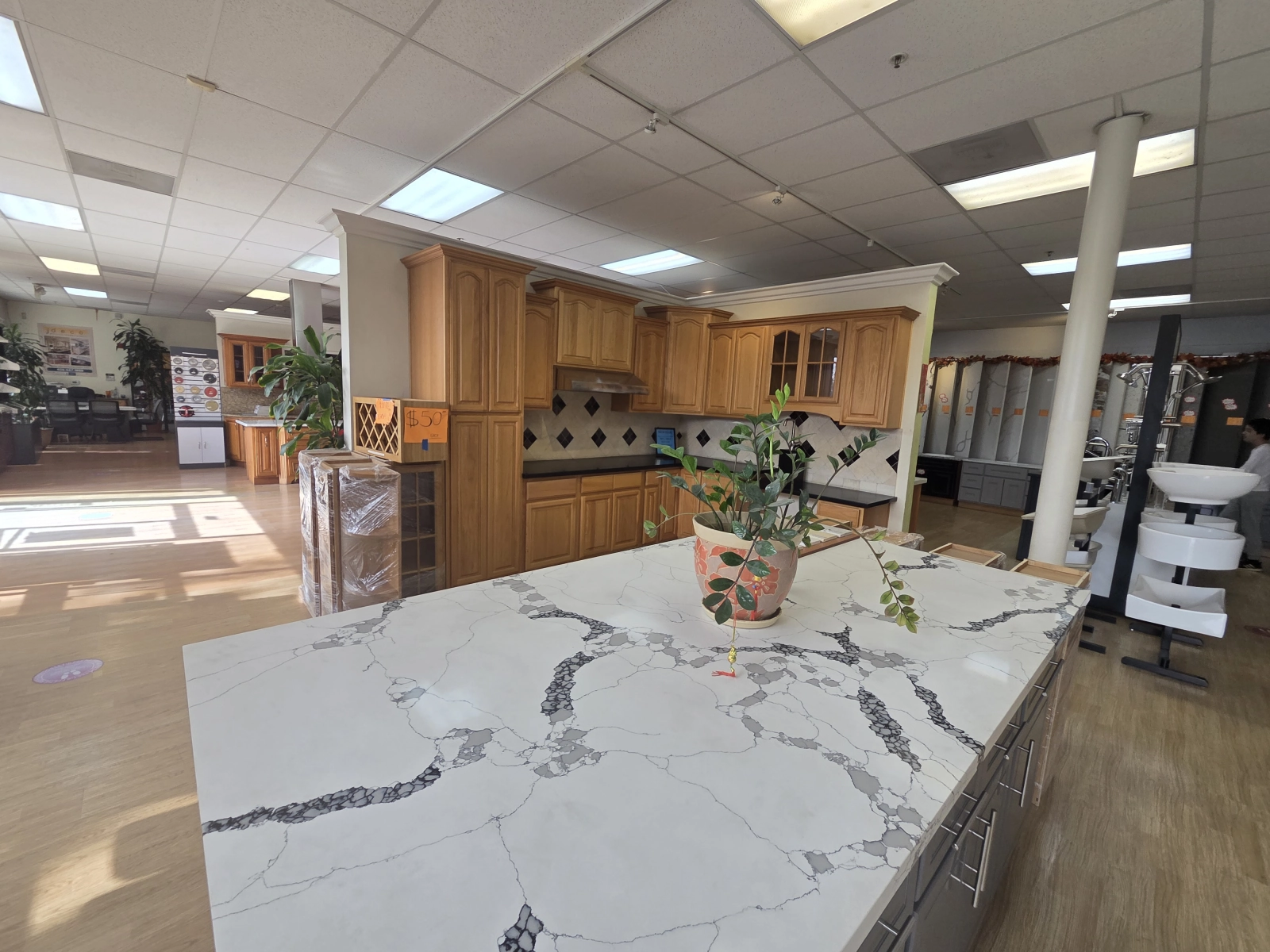 Viewing Granite Selections – 9Builders at Deco Kitchen & Bath
