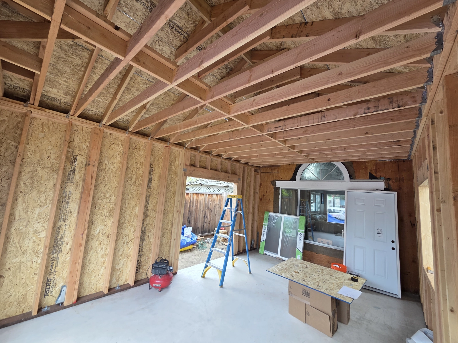 Interior Framing – Trusses and Wall Framing Ready for the Next Phase