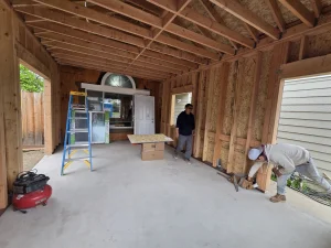 Framing Final Touches – Interior Framing with Worker Progress